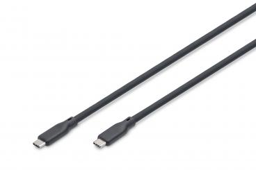 USB silicone cable, USB 20Gbps, 2m, black 