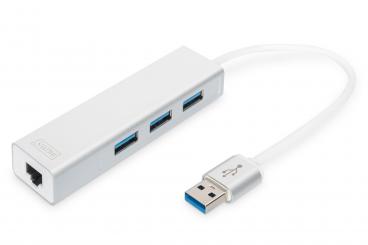 USB 3.0 3-Port Hub & Gigabit LAN Adapter 