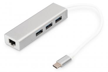 USB Type-C™ 3-Port Hub + Gigabit Ethernet 