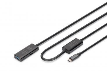 Active USB 3.2 Gen1 5G extension cable, USB-C - USB-A, 10m 