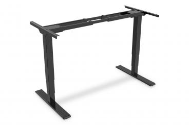 Electrically Height-Adjustable Table Frame, dual motor, 3 levels, black 