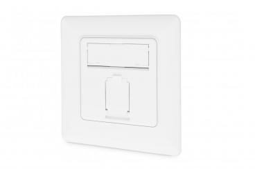 CAT 6A class EA network socket, design-compatible, shielded, flush-mounted, 4 directions 