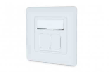 CAT 6A class EA network socket, design-compatible, shielded, flush-mounted, 4 directions 