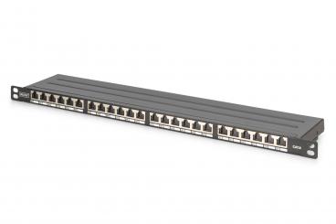 CAT 6, Class E High Density Patch Panel, shielded, black 