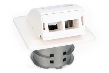 FTTH fiber optic flush-mounted wall outlet, for SC/LC adapter 