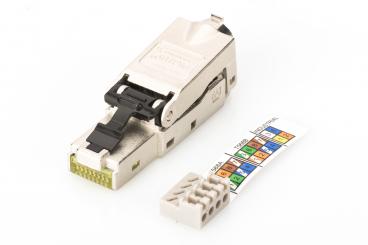 CAT 6A Field Termination Plug, STP  with dust cap, bend relief 