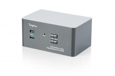 KVM switch, 2-port, triple display, 4K, HDMI 