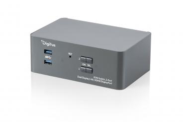 KVM Switch, 2-Port, Dual Display, 4K, HDMI/DisplayPort 