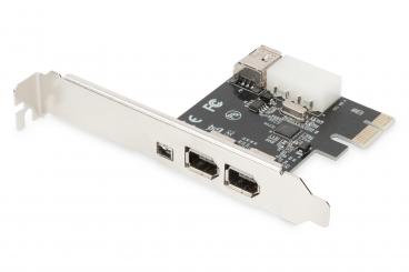 PCI Express Card, Firewire 1394a (3+1 ports) 