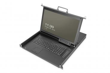 17" HD LCD KVM console, 8-port Cat. 5, Spanish keyboard 